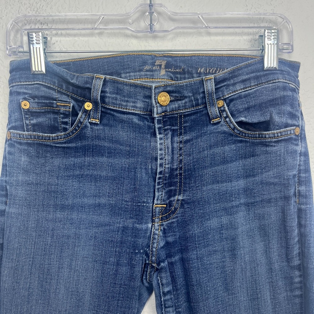 7 For All Mankind Roxanne Skinny Jeans Womens 28 Blue‎ Denim Cotton Stretch - Picture 2 of 16